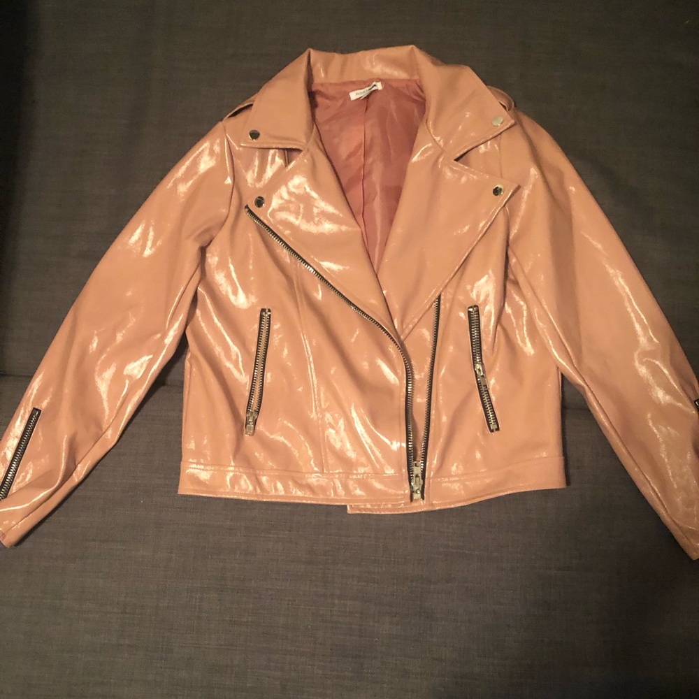 Pink Faux leather jacket